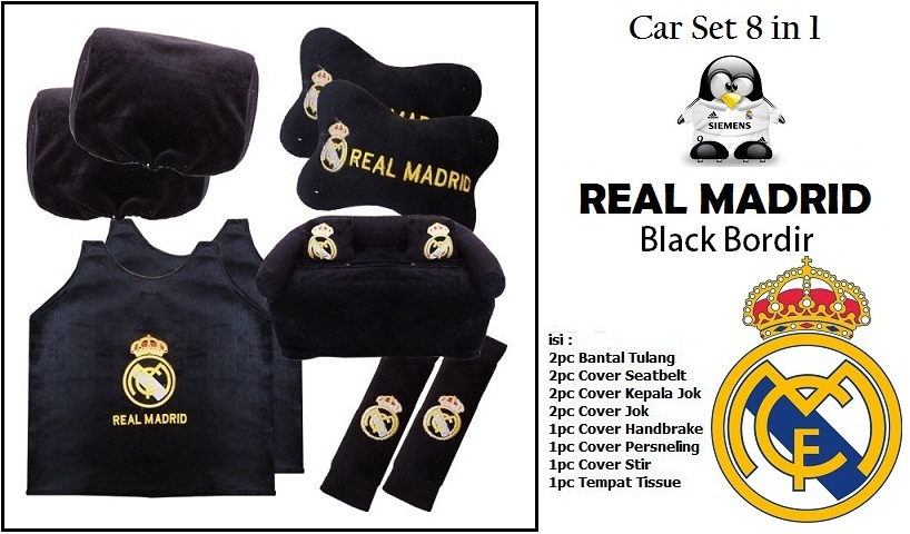 .real madrid hitam bordir - 