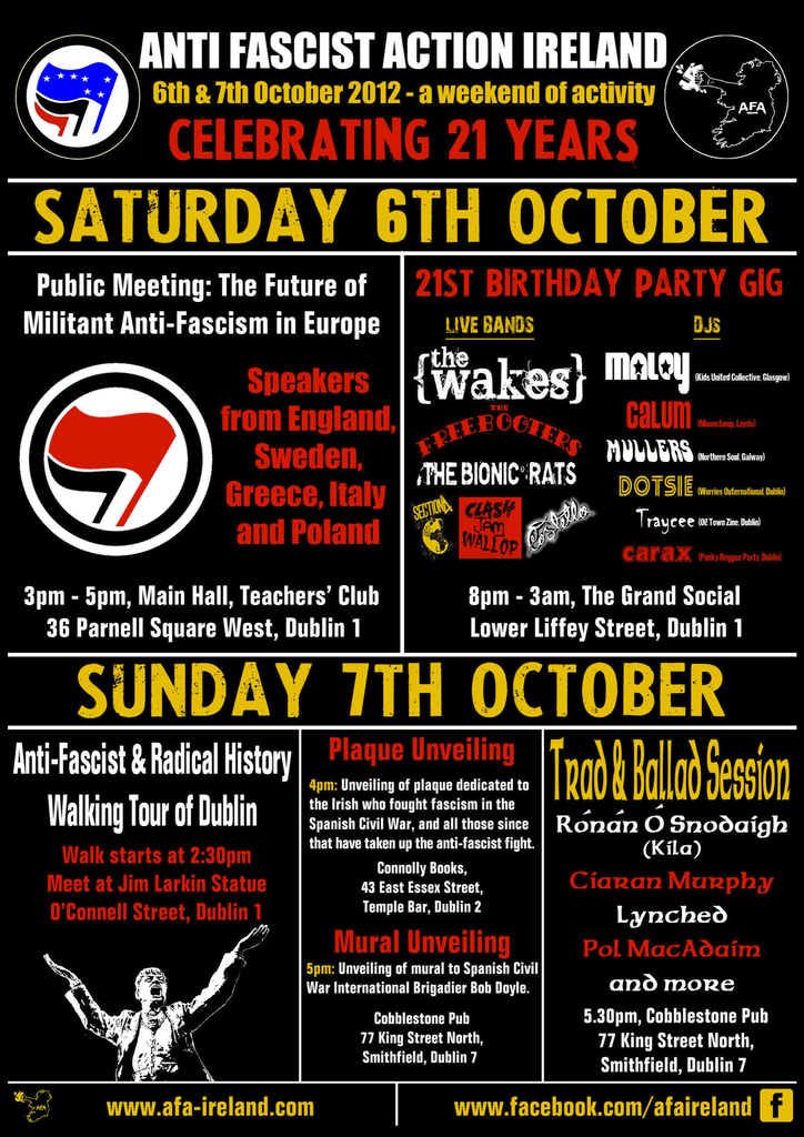 AFA Ireland (Oct '12) weekend poster - 