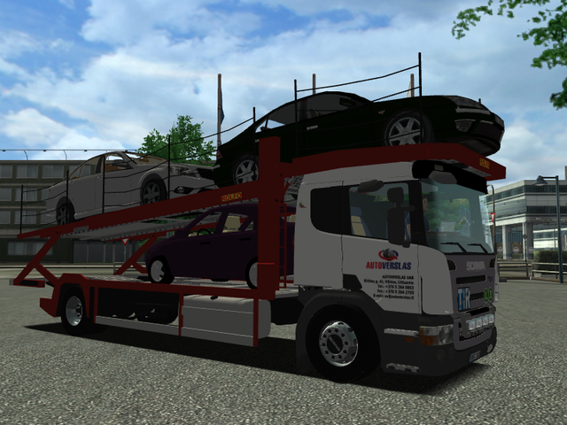 ets AUTOVERSLAS Scania P380 autotransporter + tand ETS COMBO'S