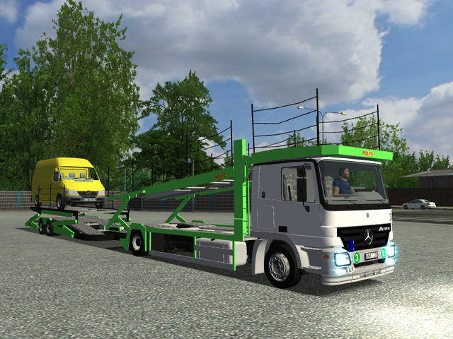 ets Mercedes Actros MP2 autotransporter + tandem H ETS COMBO'S