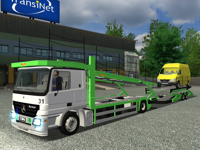 ets Mercedes Actros MP2 autotransporter + tandem H ETS COMBO'S