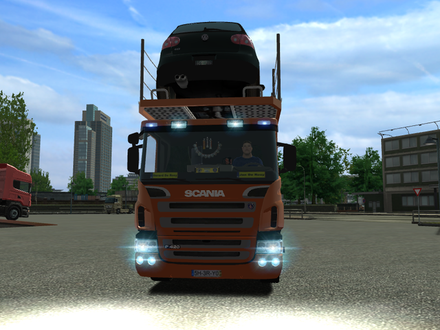 ets Scania P430 autotransporter + tandem de ROOY s ETS COMBO'S