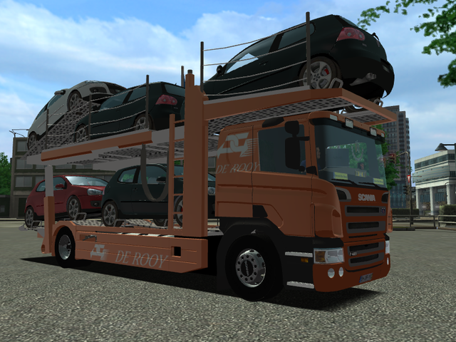 ets Scania P430 autotransporter + tandem de ROOY s ETS COMBO'S