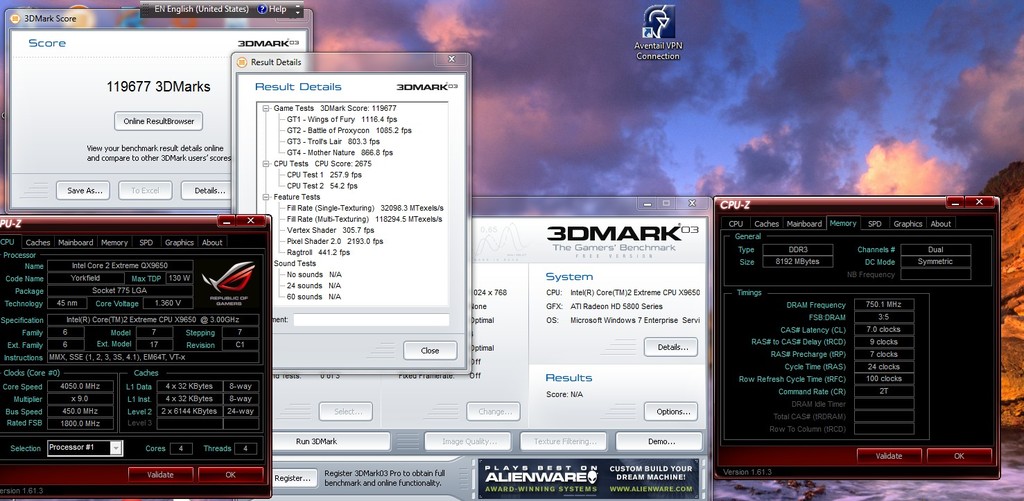QX9650@4050MHz3DMark2003 - 
