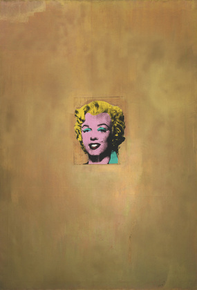 Andy Warhol's Background Technique Andy-Warhol ( Gold Thinker) Early 1960's Andy Warhol Painting- "A Gold Marilyn 'Comparable' Masterpiece"  "EVIDENCE RESEARCH WEBSITE" Viewing Only